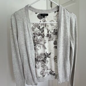 Light Grey Floral Cardigan – RW&CO – Size XS